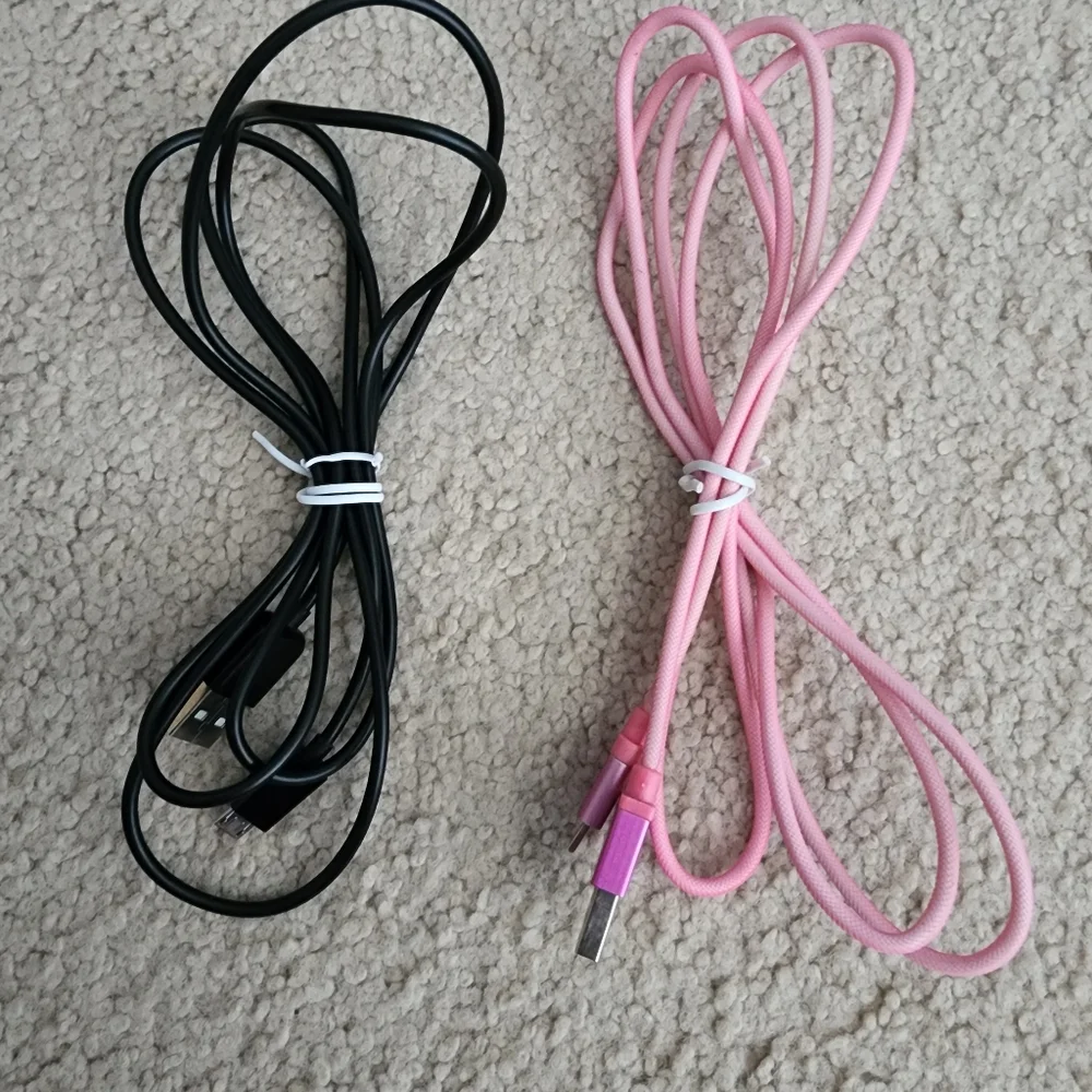 TWO (5)FIVE-FOOT MICRO USB CHARGING CABLES